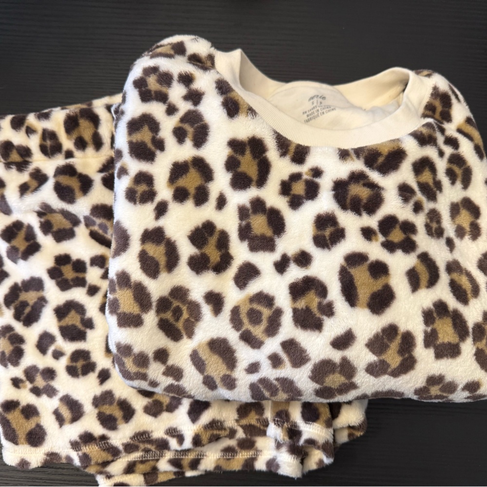 Aerie Leopard Fleece Pajamas